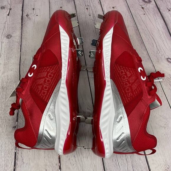 Adidas PureHustle Metal Red Softball Cleats Women's Size 7.5 (FV9039) - Picture 7 of 10